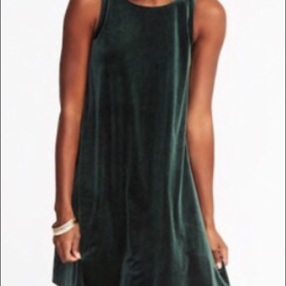 old navy green velvet dress